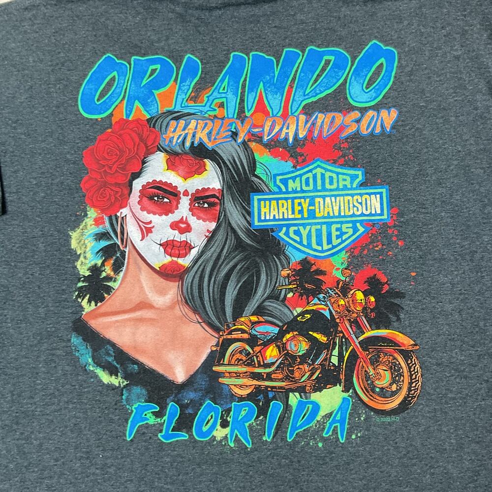 Harley Davidson Mens XL Orlando Florida Gray Short Sleeve T Shirt